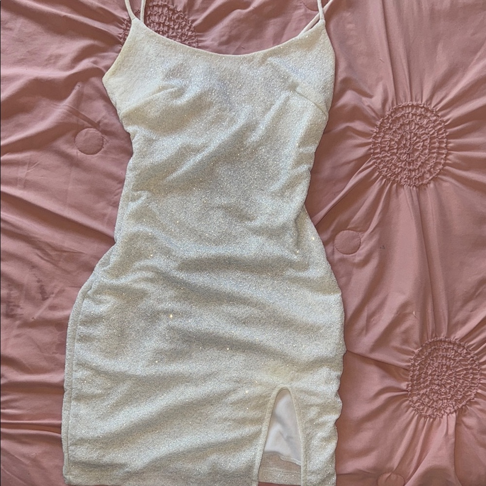 Elegant Cream Spaghetti Strap Dress